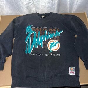 Vintage Miami Dolphins Black Nutmeg Crew Neck Sweatshirt